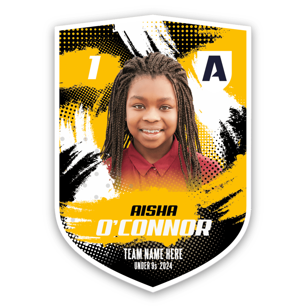 Grunge & Dots - Black, Yellow & White - Player shield trophy